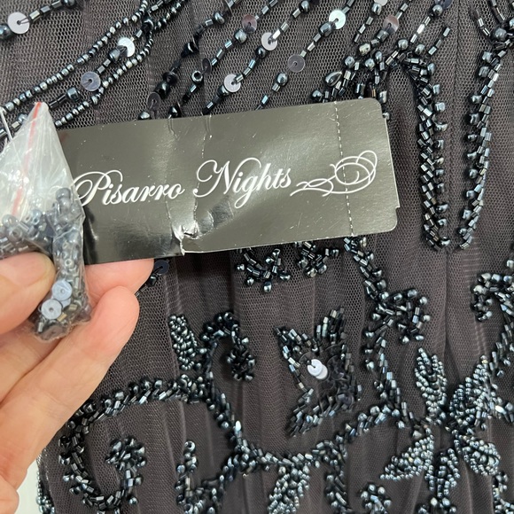 Pisarrio Nights Fully beaded mesh Column Gown. - Picture 8 of 14